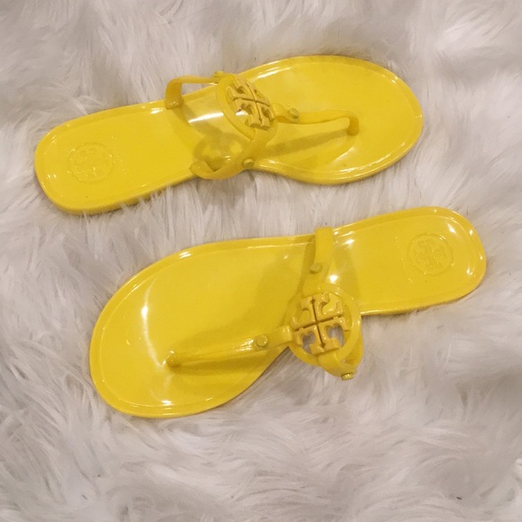 tory burch yellow flip flops